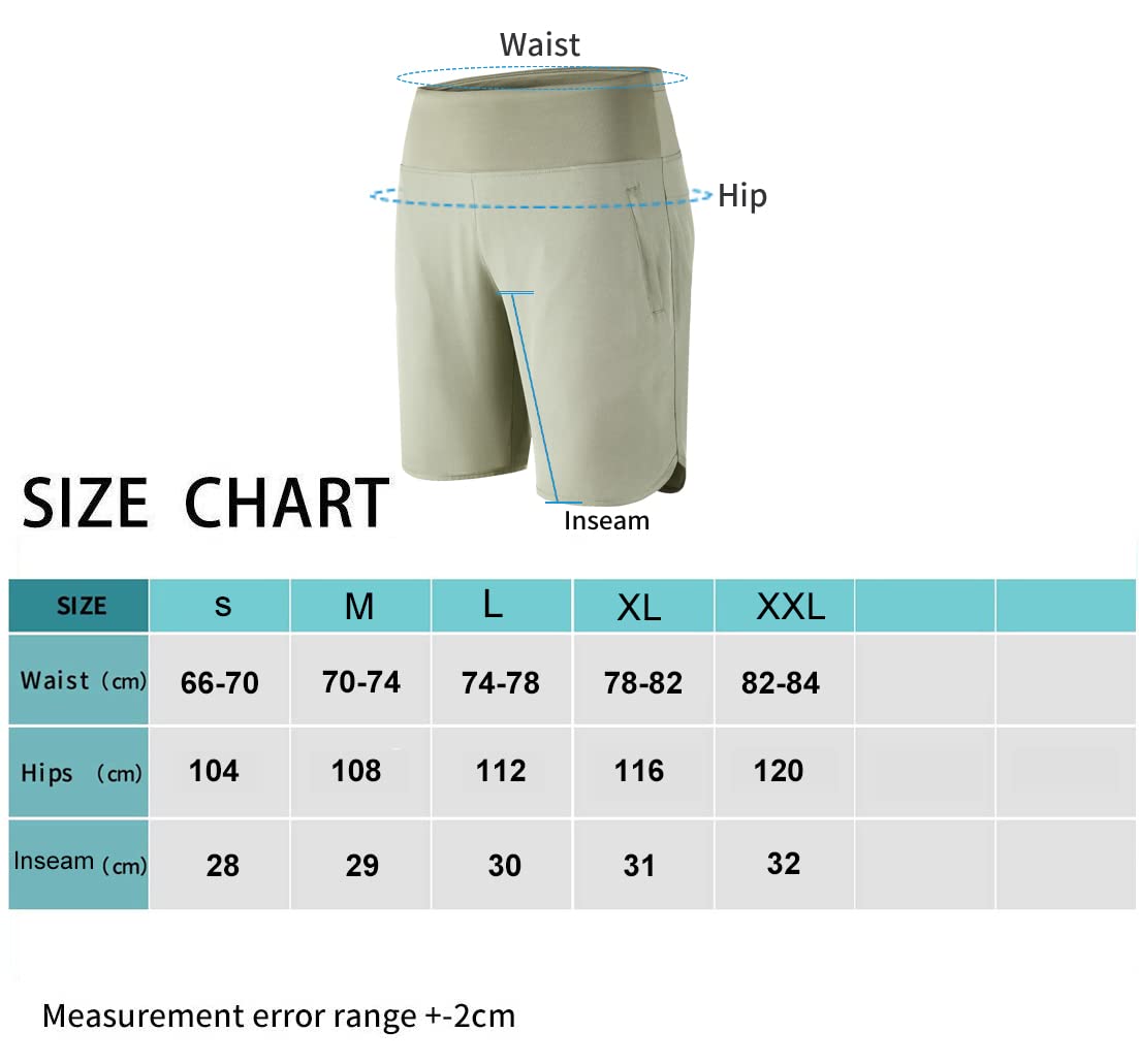 Pantaloncini sportivi da donna, corti, per corsa, sport, corti, estivi, ad asciugatura rapida, a vita alta, fitness, running, palestra, con tasca con cerniera