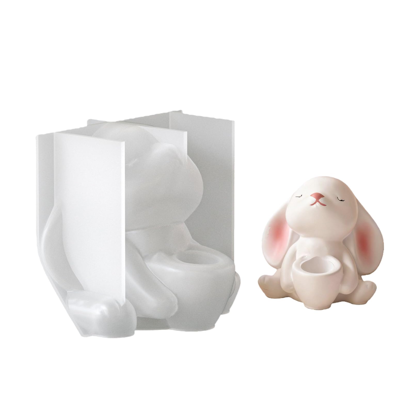 NEWFT Creative Rabbits Shaped Silicone Vase Mold Home Decors Resin Mold Perfect For Crafting Unique Resin Containers