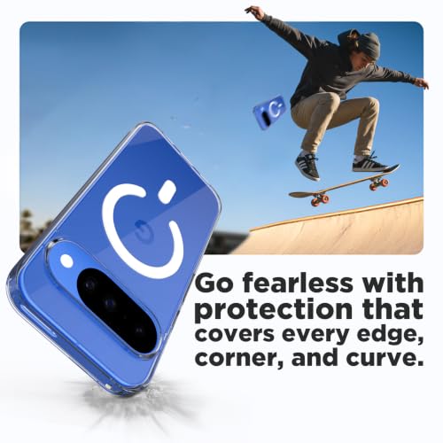 Image of RIGGEAR Shockproof Clear Hybrid Armor Magnetic Back Cover Case Compatible with MagSafe Accessories for Google Pixel 10 / Pixel 10 Pro (Transparent PC+TPU Bumper)