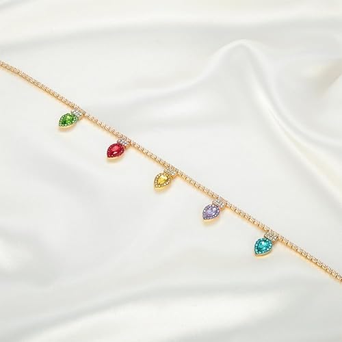 Miniatura 4 de Christmas Necklace For Women Chrismas Light Bulb Choker Christmas Tree Pendant Necklace