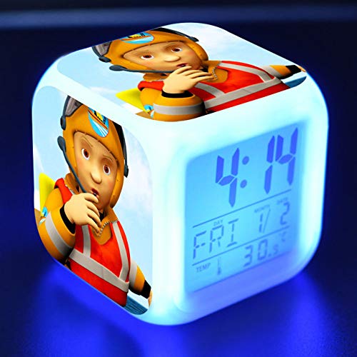 Preisvergleich Produktbild shiyueNB Feuerwehrmann Sam Cartoon Spielzeug Kinder Wecker LED Verfärbung Digitaluhren Nacht Wecklicht leuchtende Elektronik