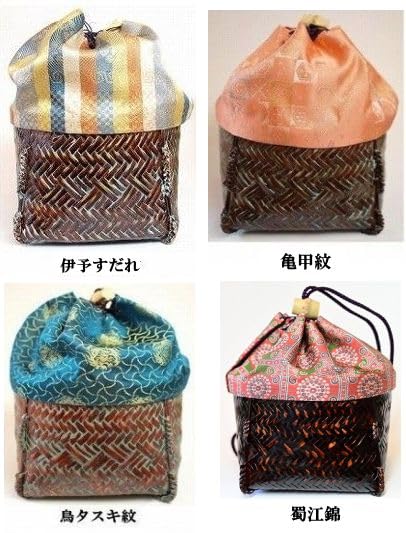 Amazon | 野点籠 上茶道具セット 野点籠：鳥襷緞子 抹茶茶碗：仁清写