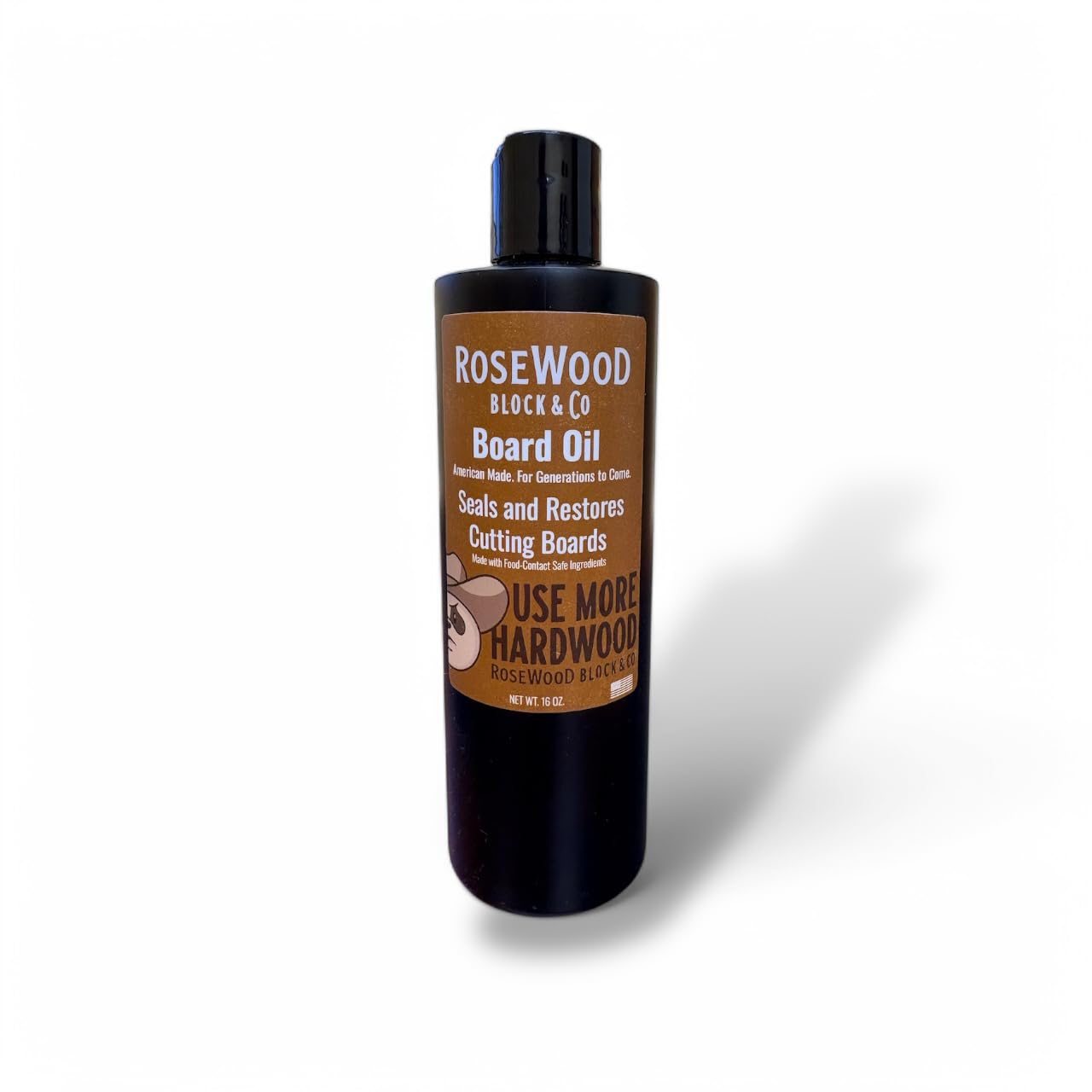 RoseWood Block Oil, 16 oz, Food-Safe & Non-Toxic, Deep Wood Conditioning, Utensils and Wood Surfaces, Enhancing Natural Grain Patterns, Proudly Bottled and Packaged by RWB, Made in America