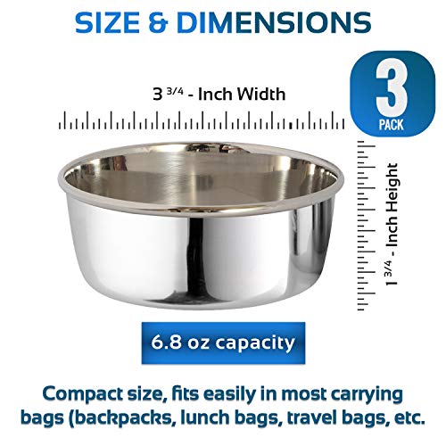 Image of Signoraware Stainless Steel Serving Bowl Set | Airtight & Leakproof | Microwave Safe | Compact & Stackable Design | Ideal for Serving, Storing & Reheating (200mlx3 | Set of 3 | Multicolour)