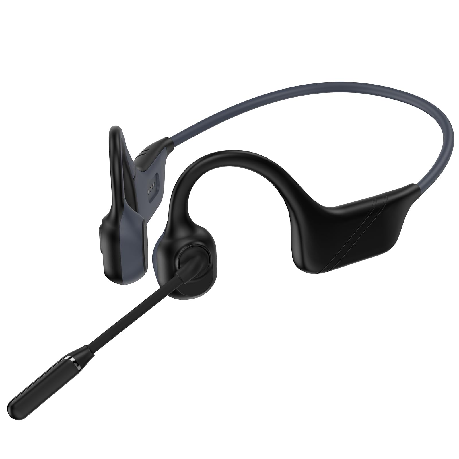 Bone Conduction Headphones with Mic, Bluetooth 5.4, Open-Ear Headphones with Noise-Canceling Rotated Boom Microphone, Wireless Headset Sweatproof Earphones for Working, Running, Driving