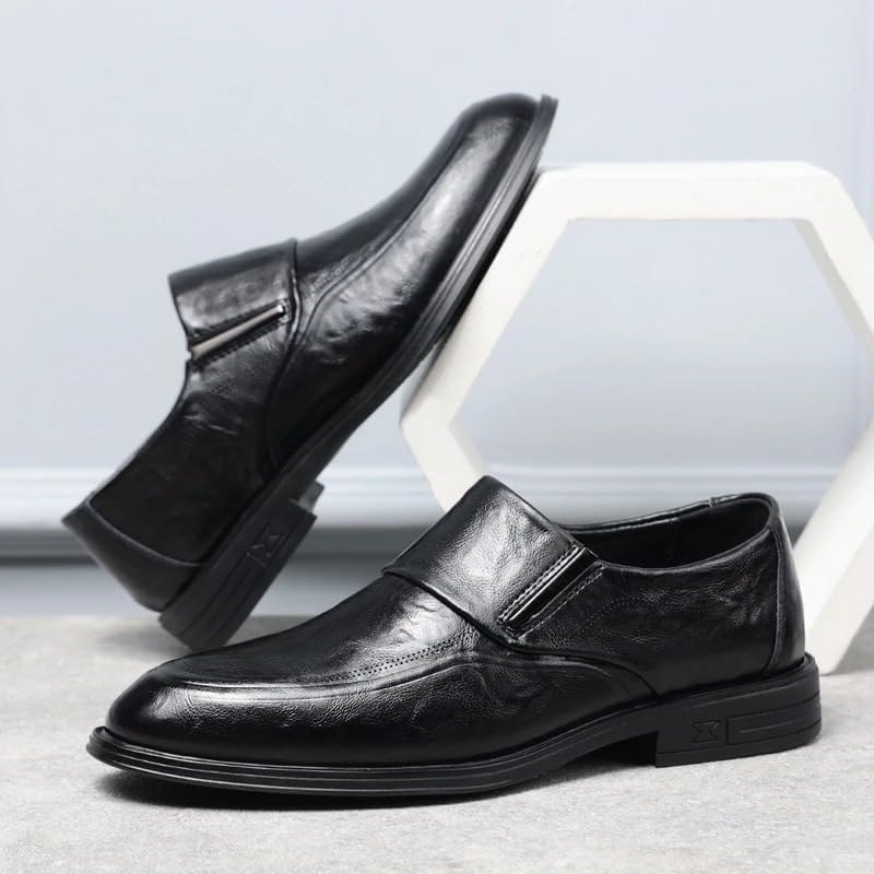 Mens Dress Oxford Shoes Vegan Leather Office Slip-on Breathable Non Slip Rubber Sole Slip Resistant Anti-Slip Office3