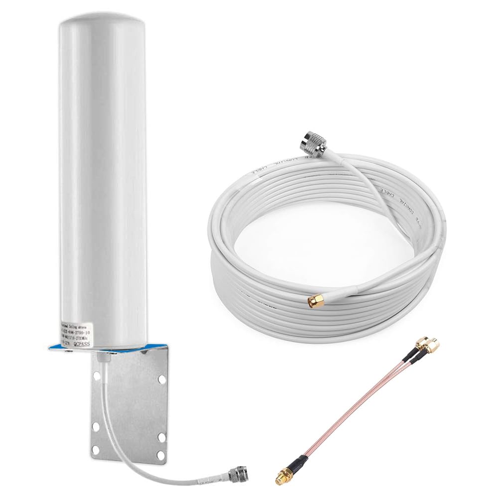 CELANO WiFi Omni Antenna Set (15 Meters Cable and Dual SMA to Female Cable) for Sim Based WiFi Router