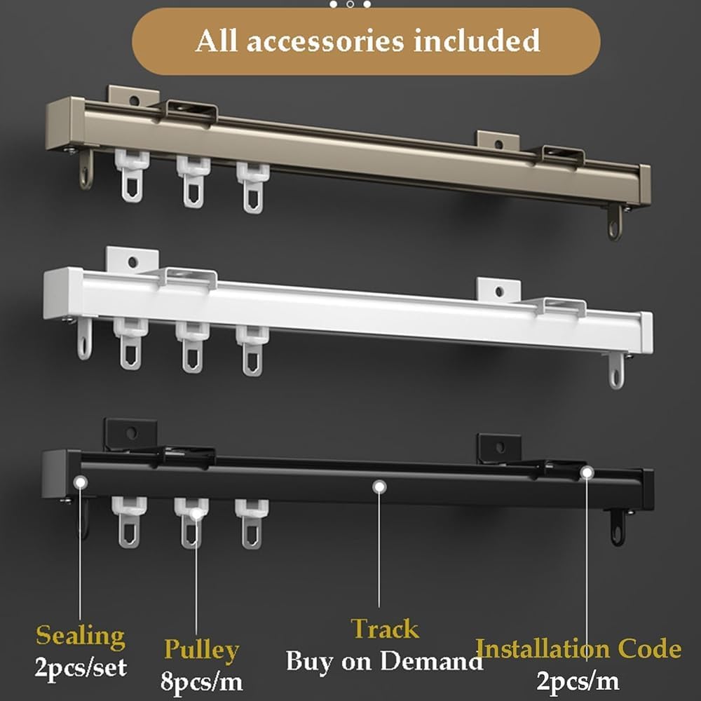 頑丈なカーテンレール、部屋の仕切りに使える多目的天井トラックシステム、壁/天井への取り付け簡単、家庭やオフィスの装飾に最適