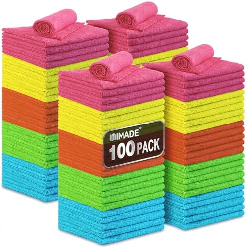 UNIMADE Microfiber Cleaning Cloth, 100PK Commercial Grade Work Ra...