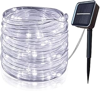 Kikasam Solar String Lights Outdoor Rope Lights39Ft 100 LED Solar Fairy Lights Outdoor Tube Lights WaterproofSolar Garden Lights Decorative Lights for Home Party Patio Wedding Birthday (Cool White)
