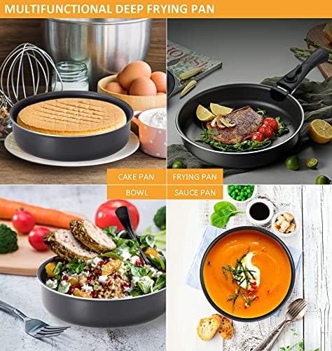 CWFUN 16 Pieces Pots and Pans Set Non Stick, Stackable Removable Handle Cookware Set for Camping Induction Gas RVs