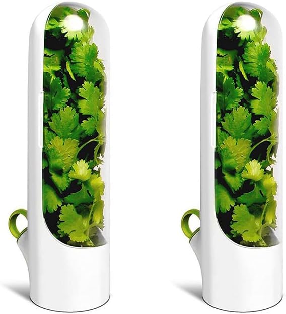 DEONG Herb Keeper, Herb Storage Container Reusable x2