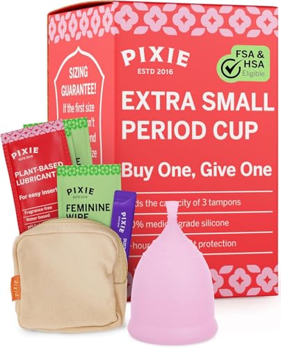 Pixie Cup   copa menstrual reutilizable suave y segura   nº 1 como alternativa al tampón   100% silicona médica para el cuidado femenino   compra una, donamos otra
