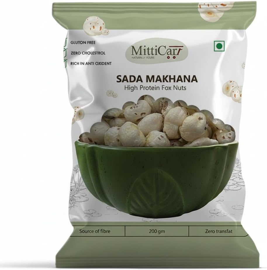 MittiCart Phool Makhana - Jumbo Fox Nuts | Crunchy Healthy Snack for Weight Loss & Keto | Zero Artificial Flavors | Nutritious Puffed Lotus Seeds for Fasting & Daily Diet | 200gm