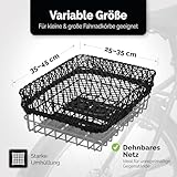 VELORO Gepäcknetz für Fahrrad - Stabil & Flexibel - Netz für Fahrradkorb hinten - Passend für Gepäckträger & Motorrad - Fahrradkorbnetz/Spannnetz Klein - Sicherheit & Ordnung unterwegs