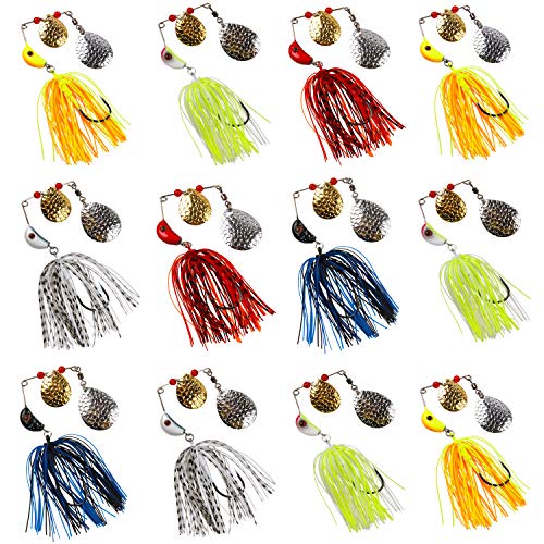 Appâts en métal dur pour pêche en eau douce Silanon | Lot leurres rigides 12pcs