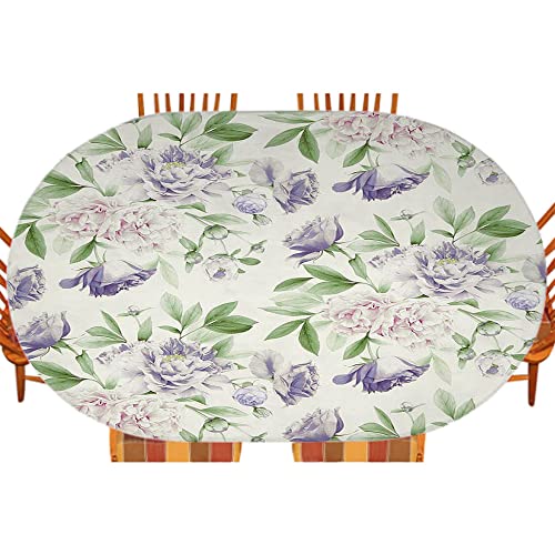 Oval Fitted Tablecloth, For Kitchen Dining, Party, Holiday, Christmas, Buffet, Fits 42" X 60" Table #TOP30