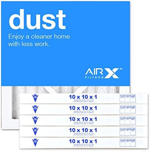 AIRx Filters 10x10x1 Air Filter MERV 8 Pleated HVAC AC Furnace Air Filter, Dust 6-Pack, Made in the USA