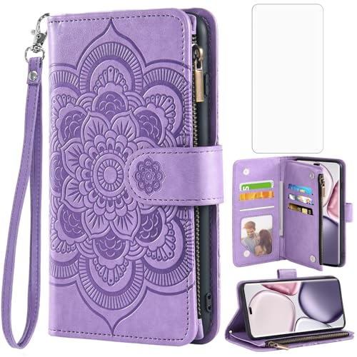 Étui Honor Magic 7 Lite 5G à rabat fleur en cuir avec porte-cartes