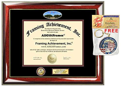 Angelo State University Diploma Frame Campus Photo with Personalized Engraved ASU Custom Degree Frame Choice Logo Insignia Certificate Framing Document Case Graduation Gift College