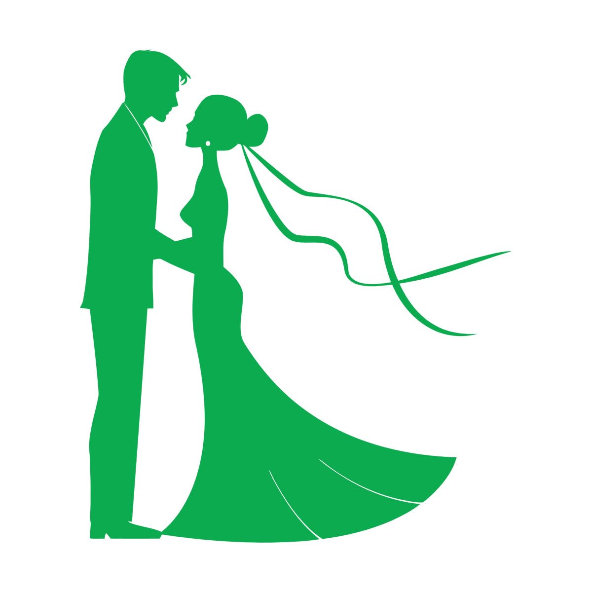Wedding Dress Salon Boutique Bride Groom Wall Stickers Paster Paper 36x41.6cm Multi Color Selection Small Green — image 1