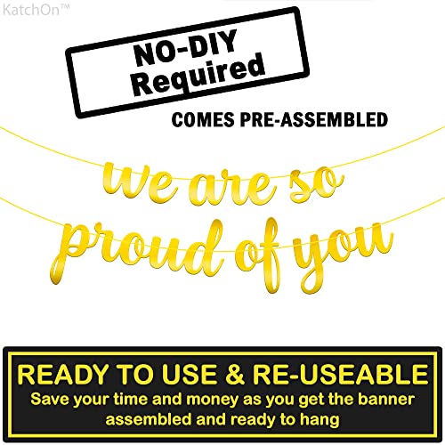 Image of Gradauation Decorations 2026, We are So Proud of You Banner - 10 Feet, No DIY | Gold Grad Banner for 2026 Graduation Decorations | College Graduation Decorations - Katchon