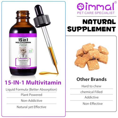 15 in 1 Multivitamin Drops for Cats 2x60ml,Cat Vitamin and Supplements with Glucosamine & Cranberry- Cat Multivitamins Liquid Supports Immune Health, Skin, Coat, Heart Health, Hip & Joint - Image 6