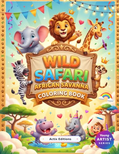 Wild Safari: African Savanna Coloring Book: An All-Ages Wildlife Adventure with 20 Bold, Relaxing Pages to Color image 2