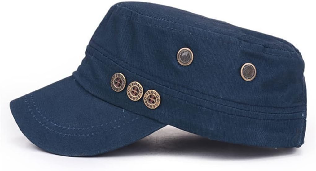 Men Women Cotton Hats for Male Autumn Flat Top Cap Army Kepi Breathable Adjustable Caps