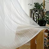 Rideau semi-transparent,Lumière/Doux/Coton/Chambre salon baie vitrée balcon cloison en gaze décorative rideau blanc 1pcs
