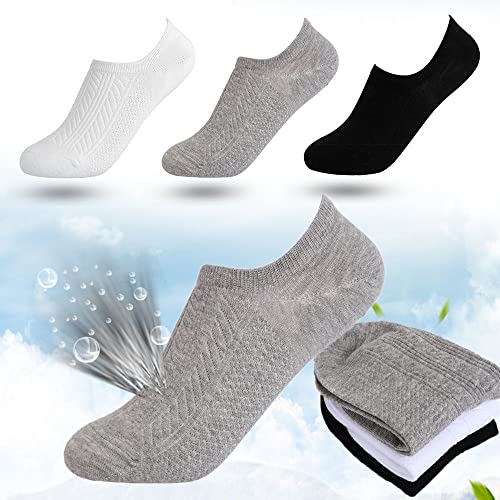 Men's Socks Elastic Ankle Business Massage Breathable Boat Sox 1/3Pairs(1pair,grey)3