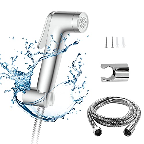 JOMOO Shattaf Set Bidet Sprayer for Toilet with 47inches Stainless Steel Bidet Hose Wall Mounted Handheld Bathroom Spray for Personal Hygiene Chrome