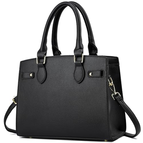 Bolsas e bolsas femininas modernas bolsas de ombro com alça superior, Preto, Large
