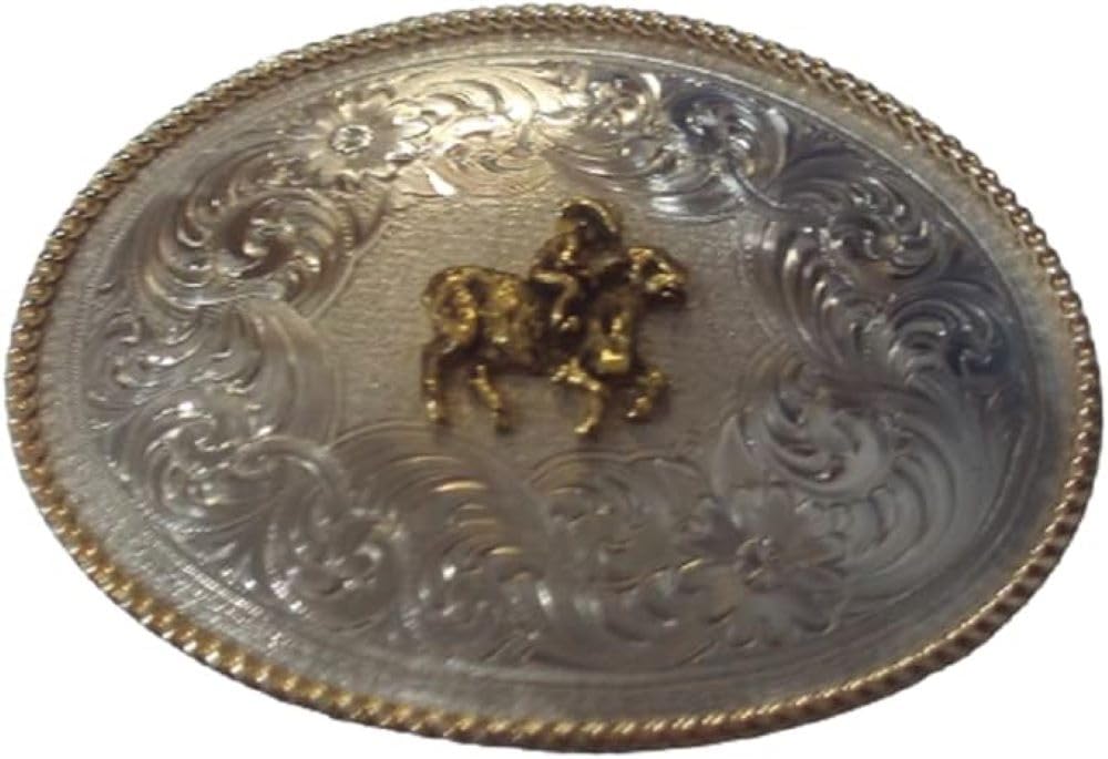 German Silver Muttin Bustin Belt Buckle