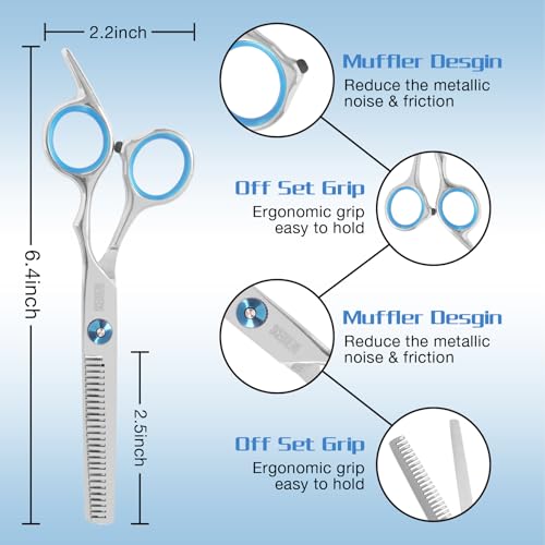 Scedream RJD-BLUE 10 Pcs Hair Cutting Scissors Kit Professiona Set Haircut Scissors thumb #1