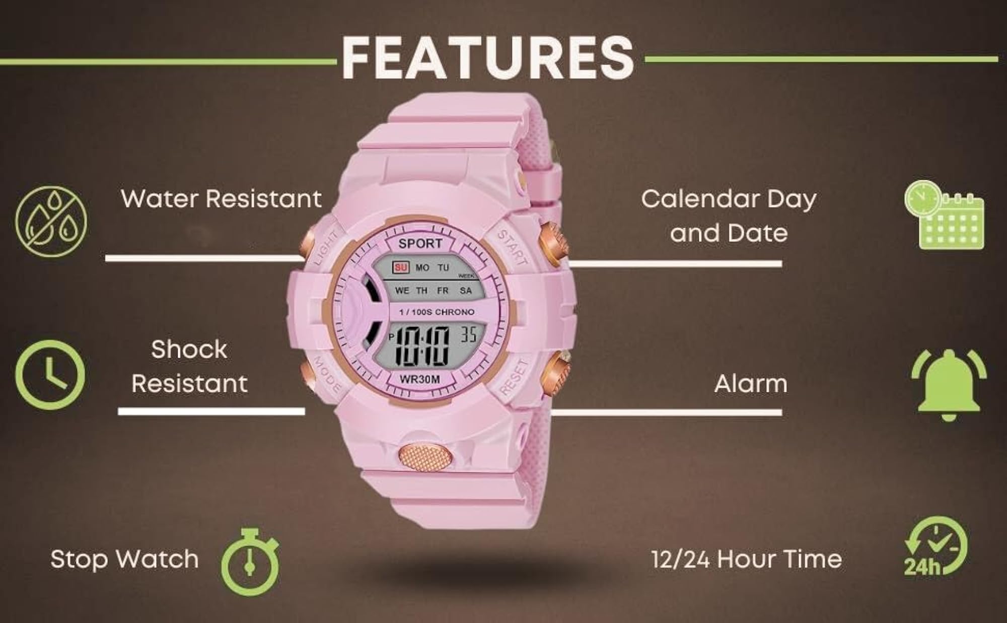 Digital Unisex Watch with Multicolour Dial