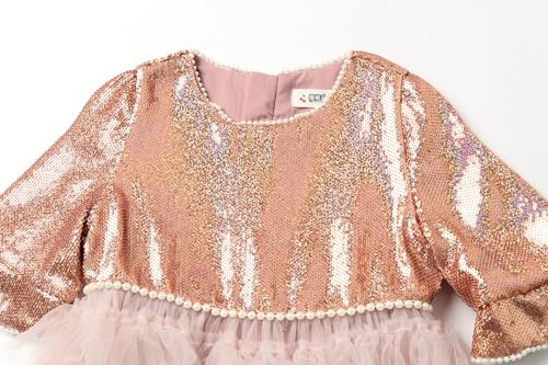 Mud Kingdom Princess Girls Layered Tulle Dress Short Sleeve Sparkles Sequin Dresses Casual3