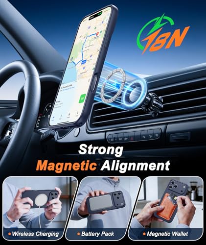 Image of FNTCASE for iPhone 17 Pro Max Case: [Compatible with Magsafe] Solid Blue Matte 17 Promax Magnetic Phone Cover with [Full Camera Protection] [Screen Protector] Military Grade Shockproof Protective