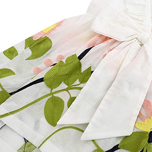 BAOBAOLAI Vestido infantil para meninas com estampa floral e costas nuas sem mangas e saia de verão