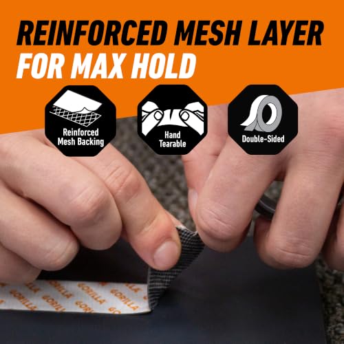Image of GORILLA Mounting Tape, Max Strength, Double-Sided, 1 in x 60 in