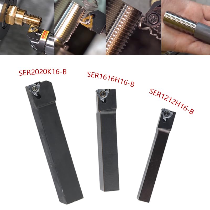 1pc SER1212/1616/2020/2525 External Thread Turning Tool CNC Lathe Machining Cutter Bar Threading Tool Holder(SEL1212H16-B)