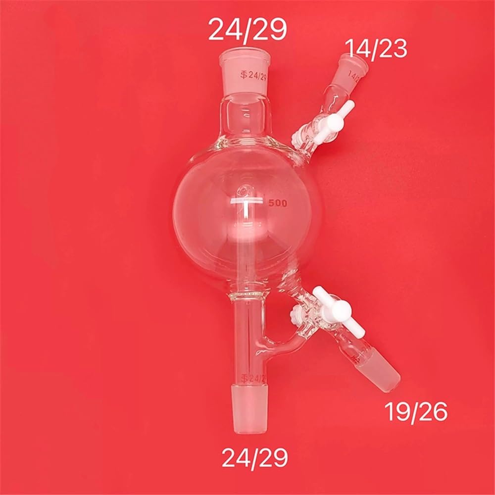 Attrezzature e forniture di laboratorio Testa solvente in vetro 500 ml Trattamento 24 14 19 Giunto in PTFE