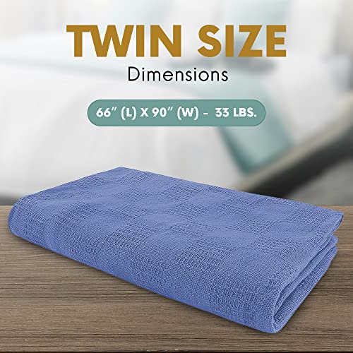 Jmr Usa Inc. Waffle Weave Thermal Bed Blanket Twin Comforter Cotton Throw Blankets For Bed, Sofa, Bedroom Decor, Housewarming Gifts, Layering Of Hotels & Hospital Bed Sheets Size 66X90”(Sky Blue) #TOP1