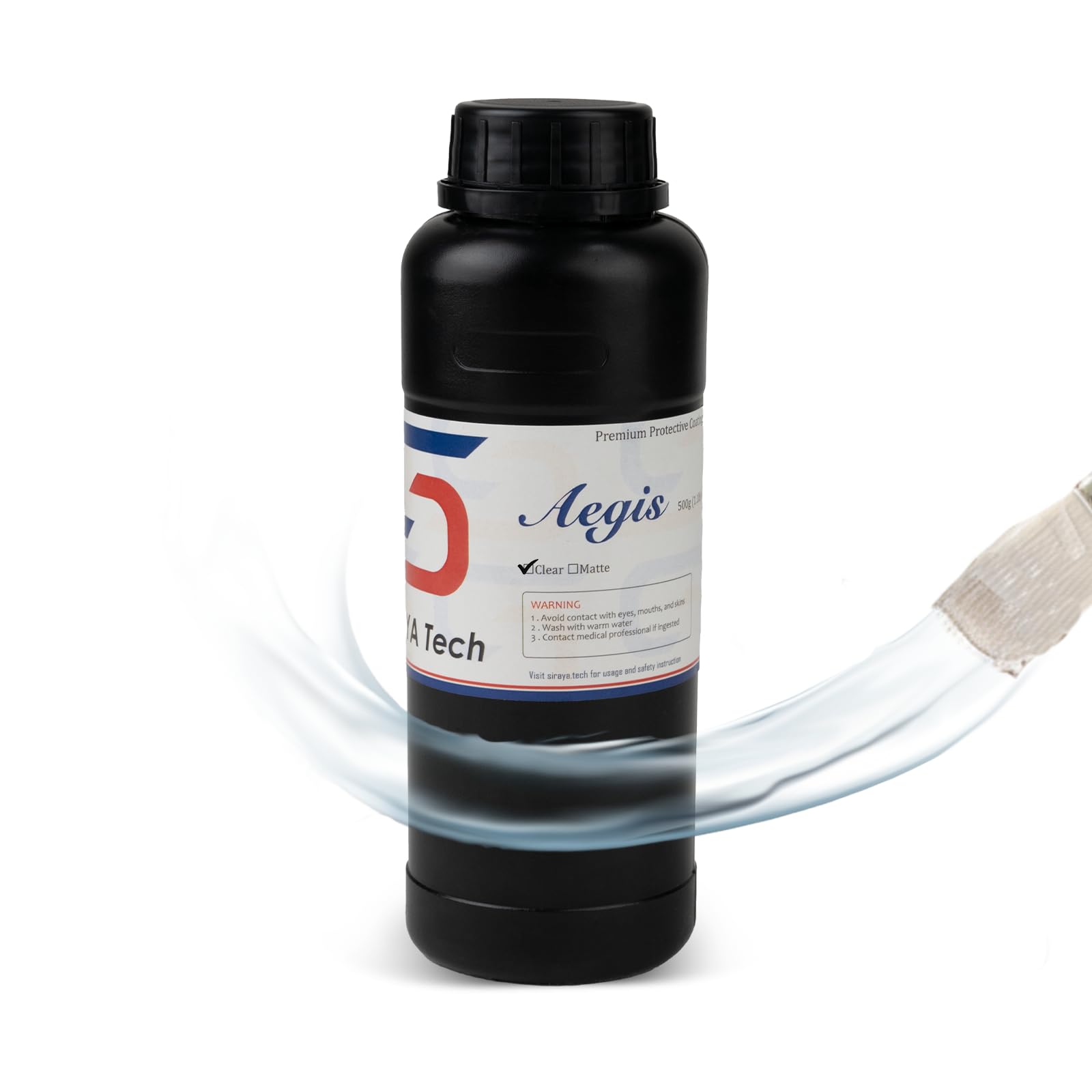 Siraya Tech Aegis Podkład i Powłoka do Wydruków 3D (Przezroczysty, 500 g) | Seals Fibers and Blocks Moisture, Self-Leveling Base Coat do Paint, Na bazie wody do FDM and Resin Print (Nylon/PETG/TPU/ABS)
