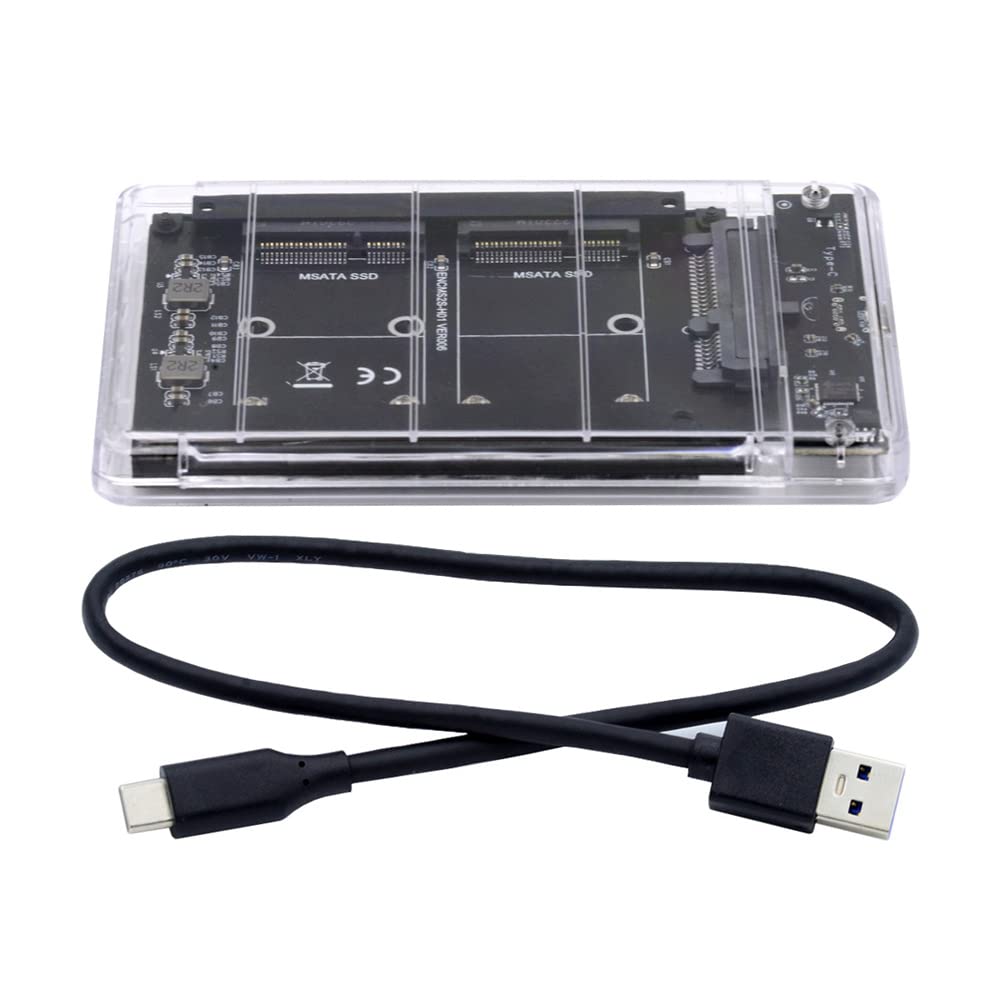 Xiwai Dual MSATA SSD Card JBOD Raid0 USB3.0 Type-C Enclosure - Dettaglio