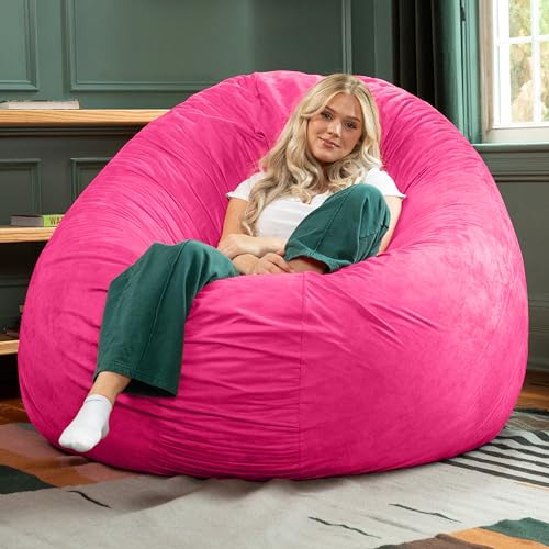 Image of Jaxx 6 Foot Cocoon - 2-in-1 Convertible Bean Bag Bed & Large Bean Bag Chair for Adults, Fuchsia