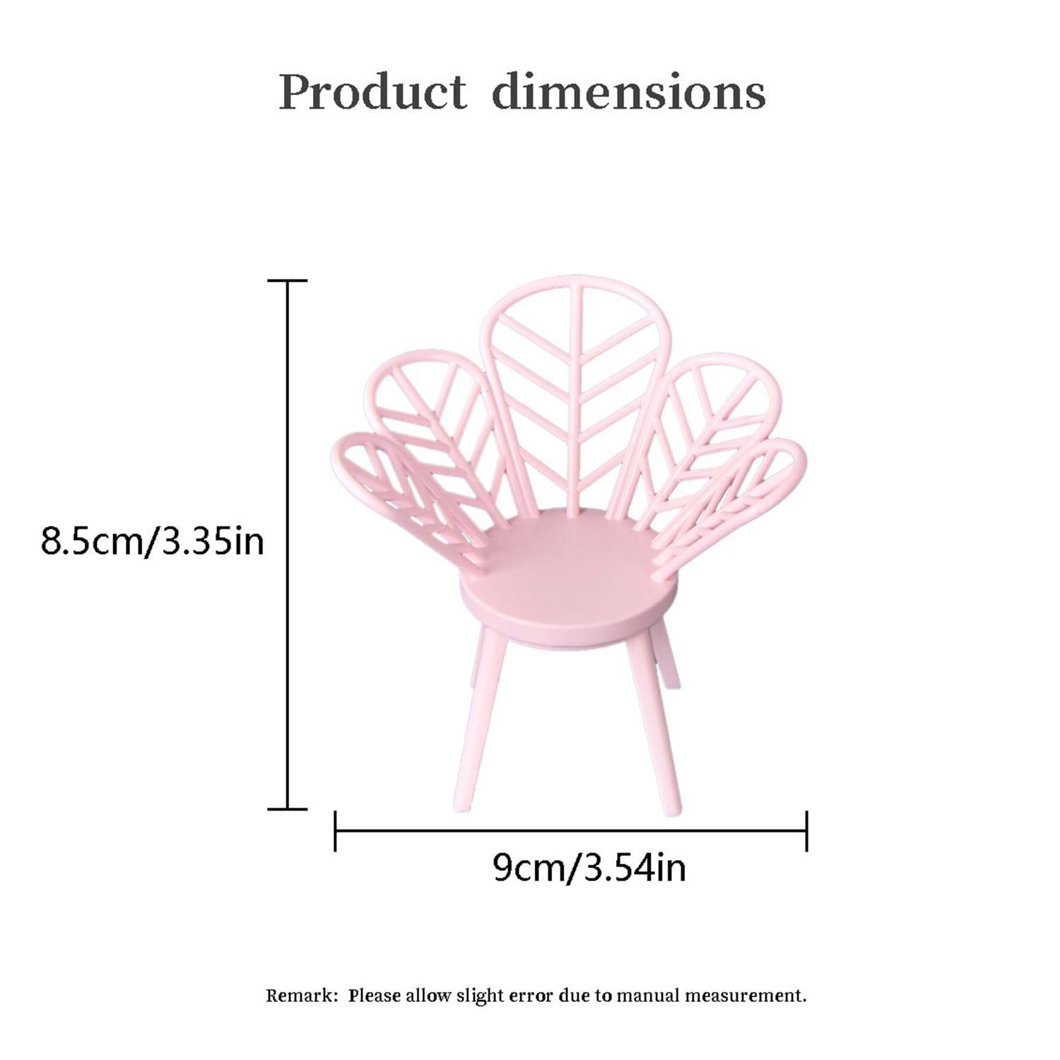 Minamzee 1:12 Miniature Flower Shape Chair, Dollhouse Mini Resin Furniture Accessories for Dining Room Garden, Living Room - Image 2