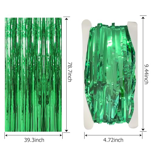 2 Pack de Cortinas de Papel Metalizado Verde para Fondo miniatura 7