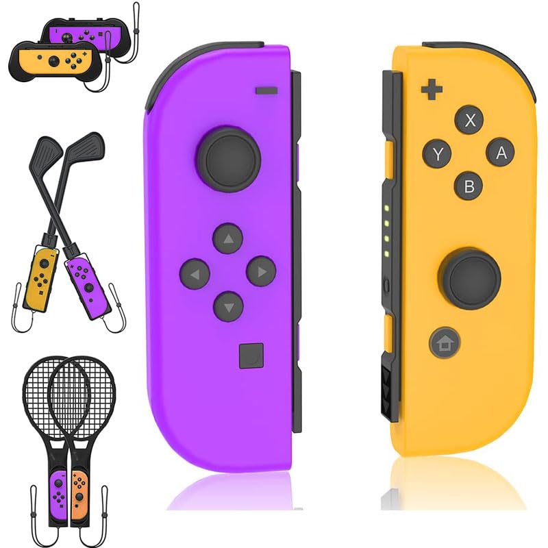 Switch Controllers Work with Switch/OLED/Lite,Support Motion Control, Screenshot,Wake-up,Wireless Joypad with,Vibration,Purple Orange