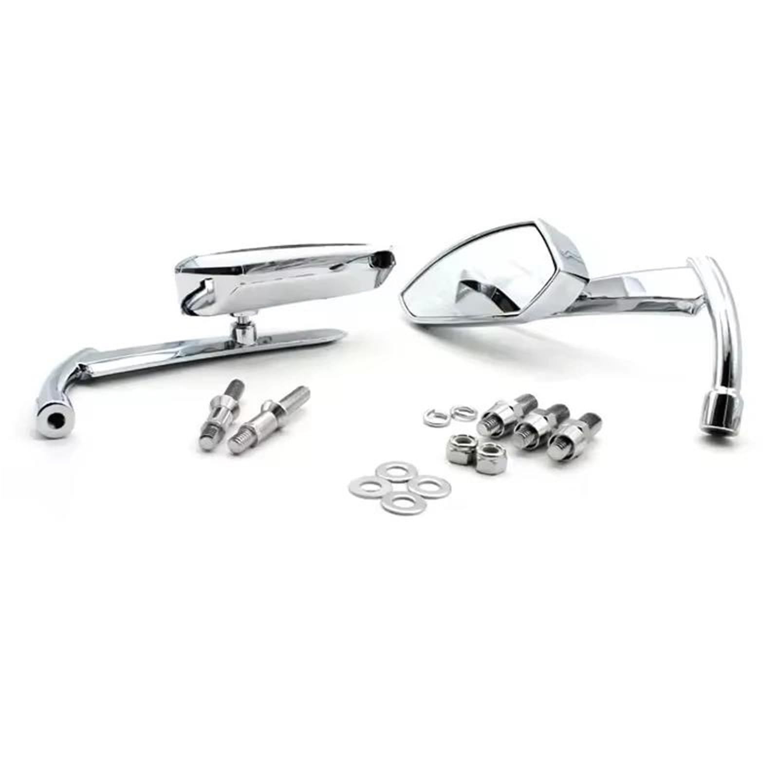 Sicurezza del veicolo Specchietti Retrovisori Universali Moto Per Yamaha Per Suzuki Specchietti Laterali Regolabili Per Moto(Argento)